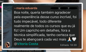 Mensagem original de Maria Eduarda