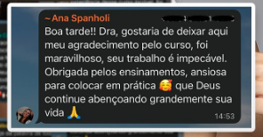 Mensagem original de Ana Spanholli